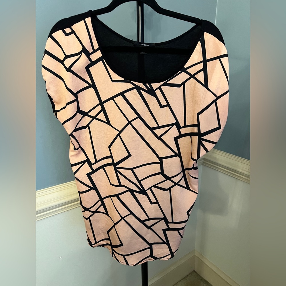 Espresso Pink Geometric Women's Blouse‎